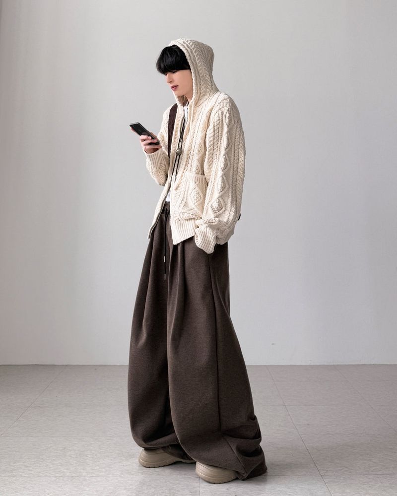 Dine Cable Knit Zip-Up