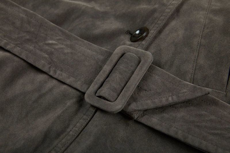 Sophie Suede Belted Trench Coat