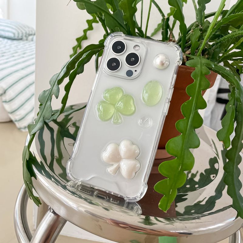 [made]three-leafs clover resin phonecase 