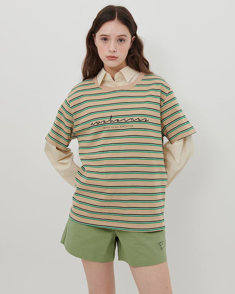 レタリングプリントショーツ [GREEN]
