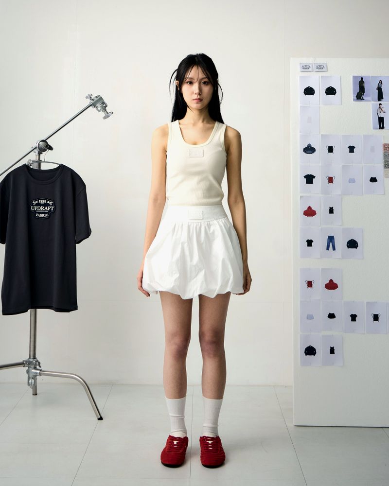 [UPDRAFT]SLEEVELESS COTTON T-SHIRT IVORY