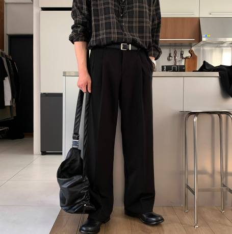 Ever Ranger Round Tuck Side Banding Semi-Wide Slacks