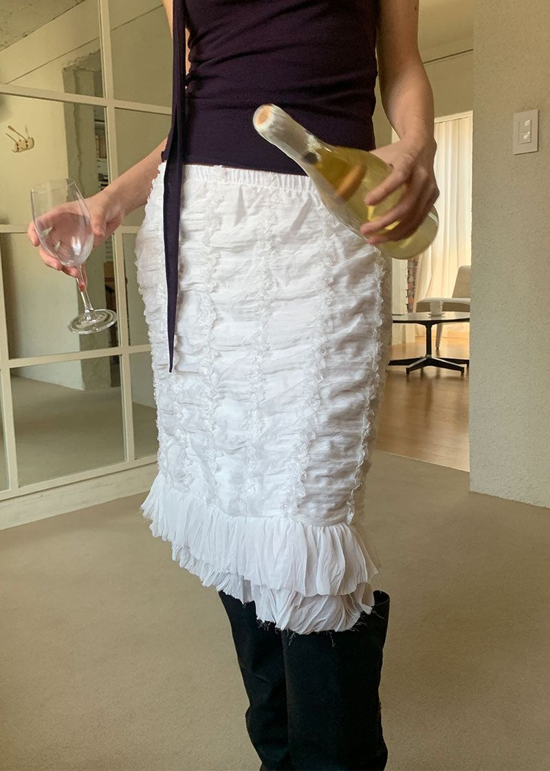 eon（イオエン）の「LACE PURE MIDI SKIRT (2color)（Skirts）」