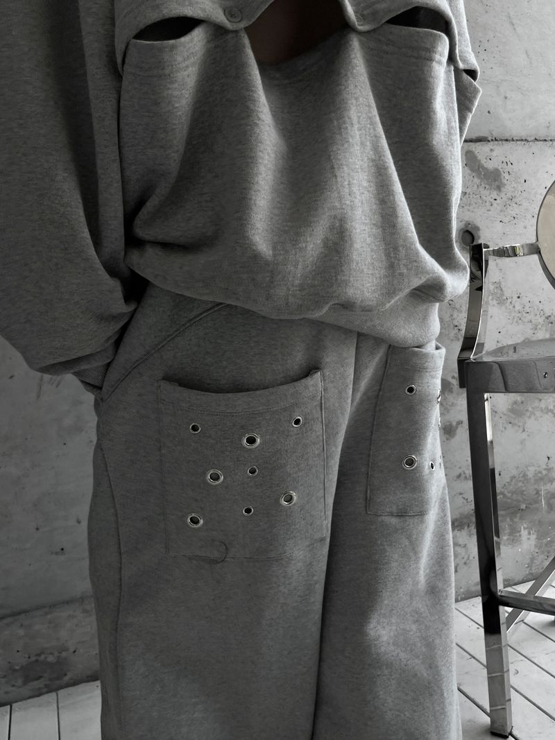 eyelet punching wide pants (2color)