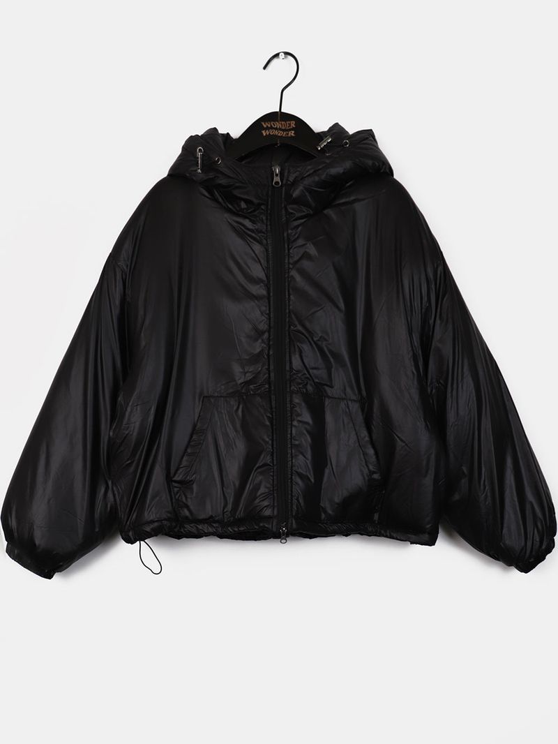 Linec Glossy Short Hooded Padded Jacket