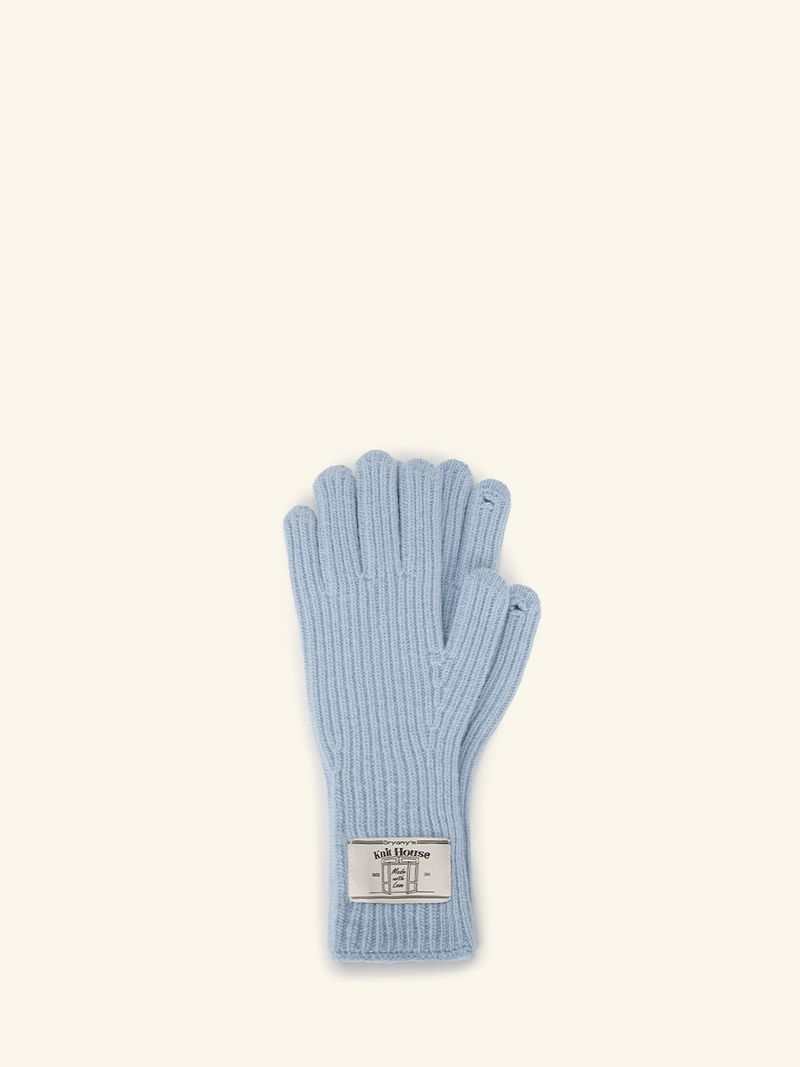 Label Finger Hole Long Glvoes