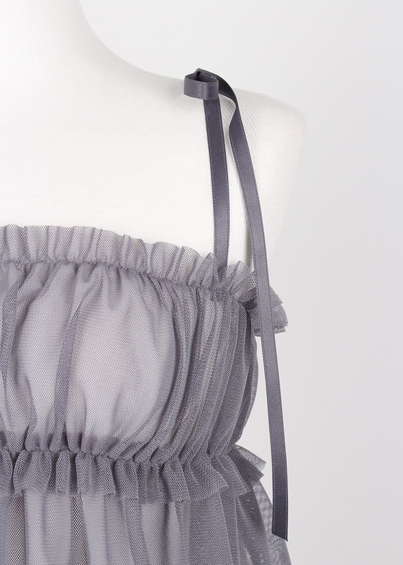 MESH SHIRRING TOP