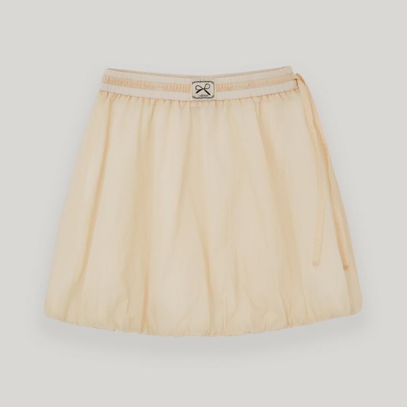 Cream Nylon Pumpkin Skirt