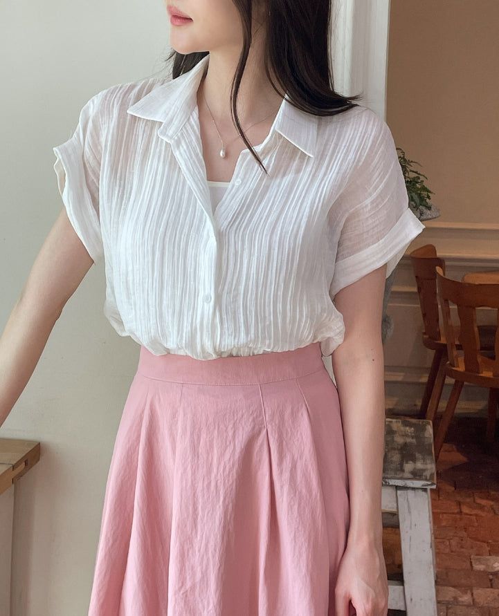 Effiang banding flare long skirt