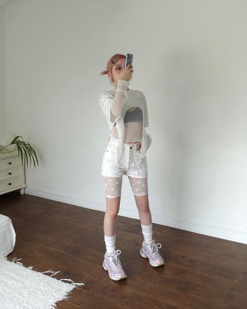 lace inner shorts - ivory