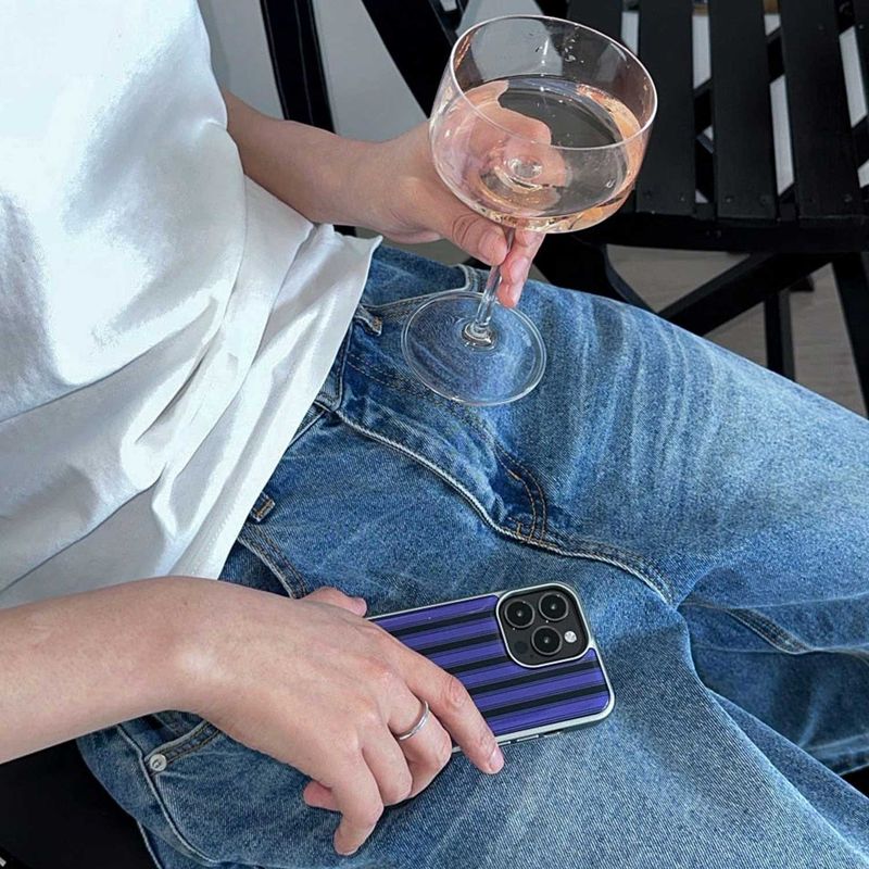 [Epoxy Silver] Stripe case(purple)