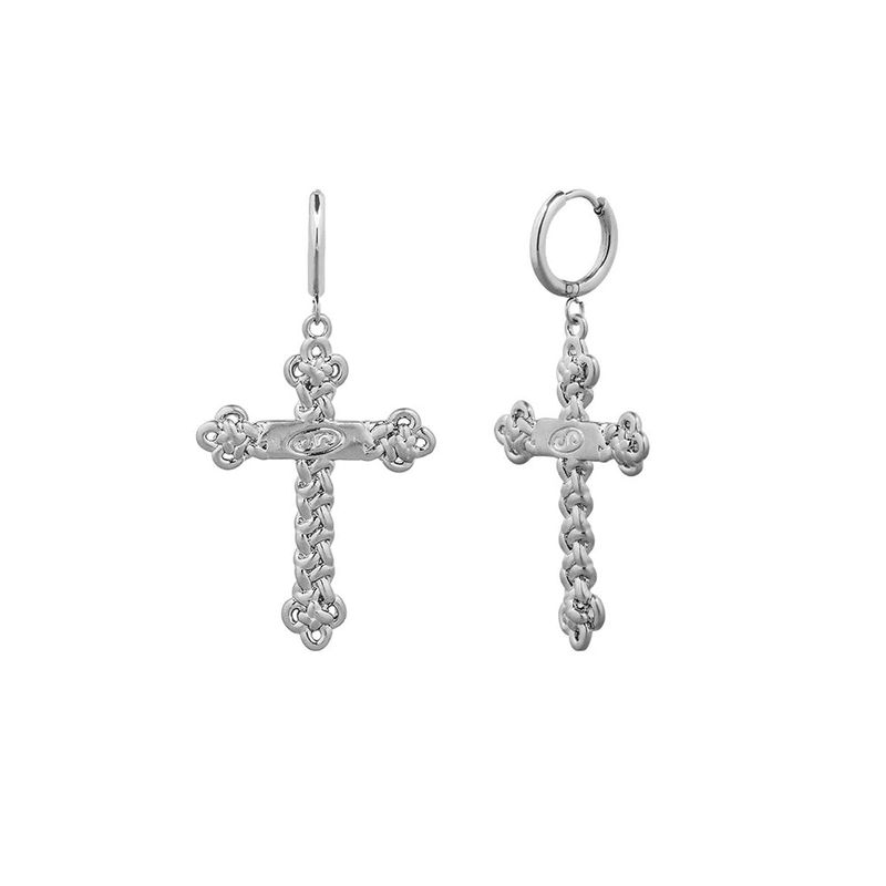 SENTIMENTS（サンティマン）の「NO.474 [SILVER] ノットクロスピアス（アクセサリー）」
