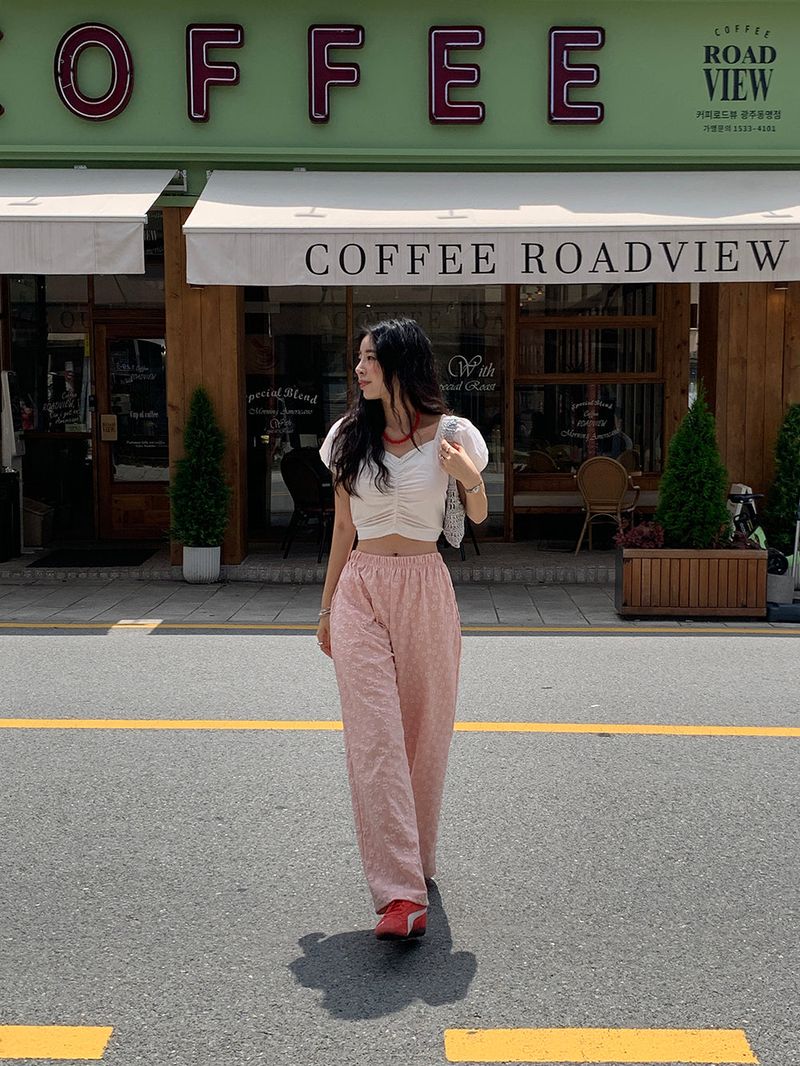 [MADE] PESTO FLOWER WIDE PANTS