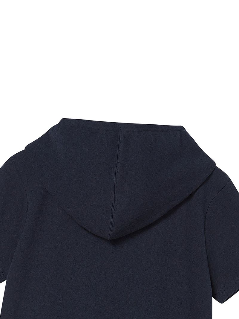 NY APLIQUE SS HOOD ZIP UP NAVY