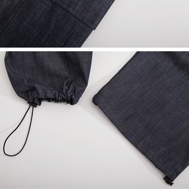 WIDE CARGO DENIM PANTS [BLUE]