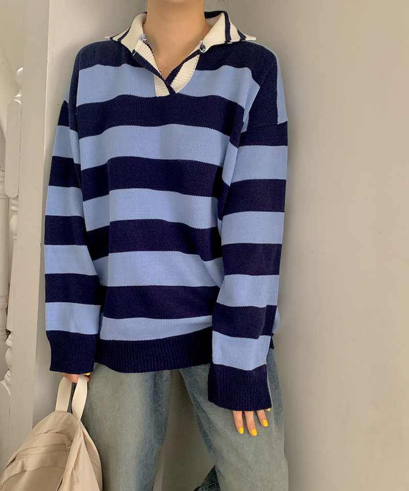 Bold Stripe Collar Knit