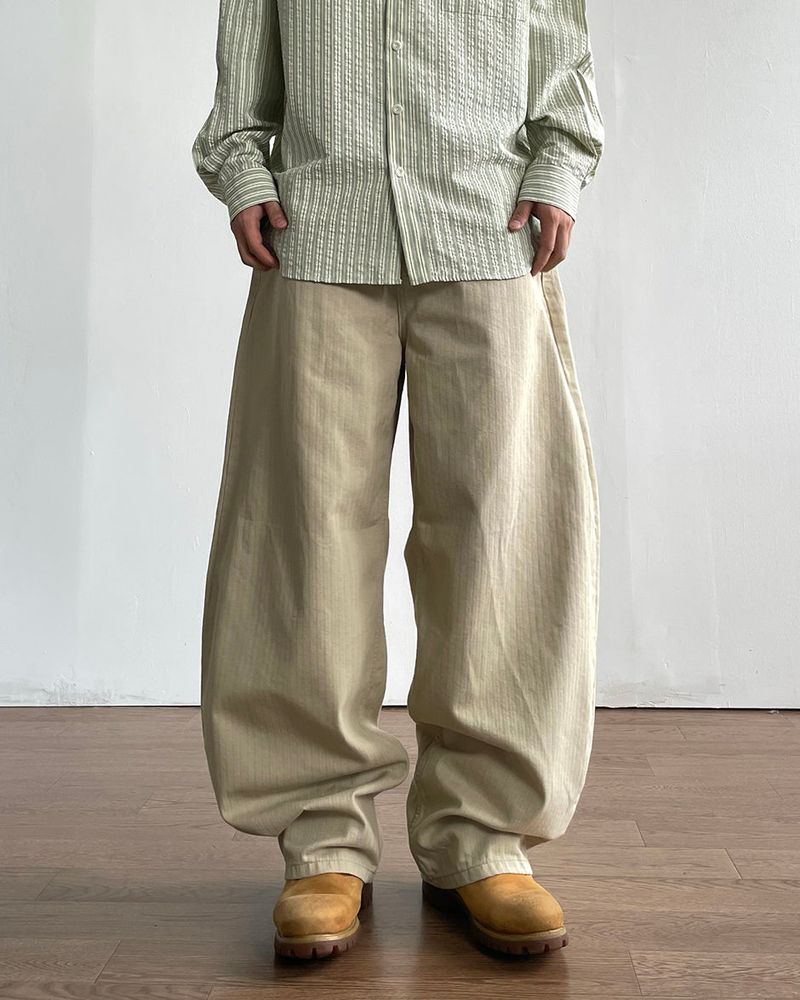 Warp Herringbone Stripe Pants