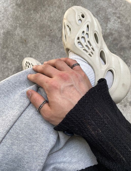 No.8866 HOLY IN CODE made bone thumb RING