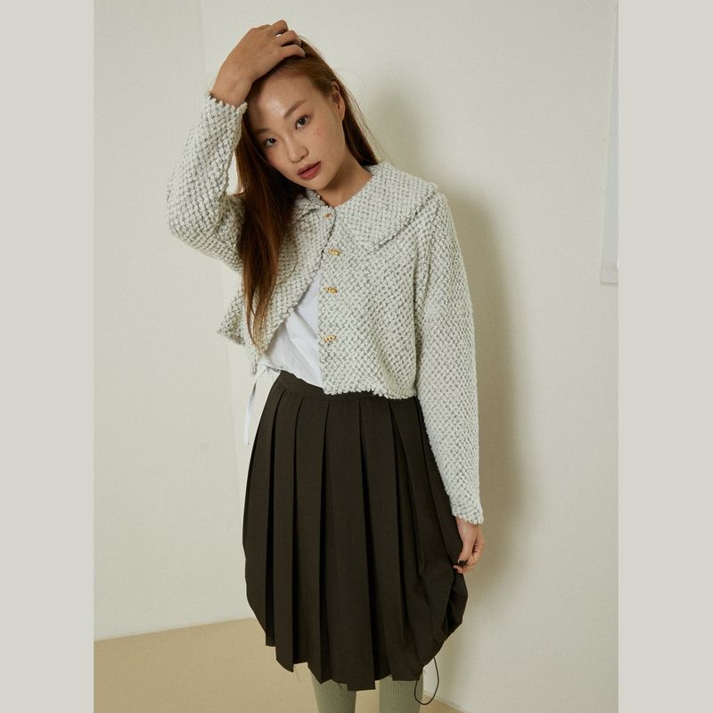 Azure short cardigan (white)