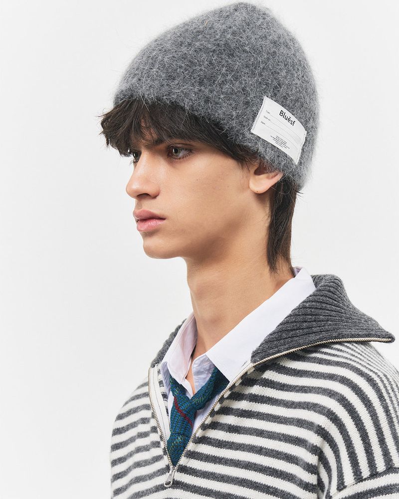 Bluesf angora knit beanie
