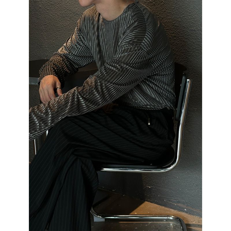 LAURANT（ロラン）の「[UNISEX] Velvet stripe long sleeves (3color)（Tops）」