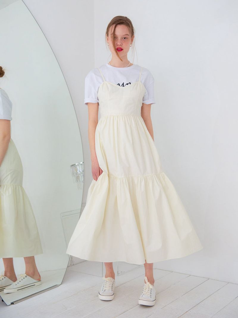 vem.ver(ベムバー)の「SLEEVELESS COTTON MAXI ONEPIECE_CREAM(Dresses)」