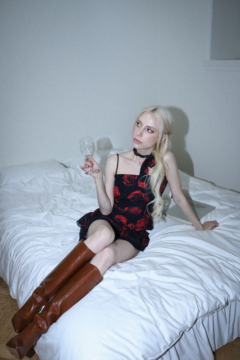 ROSE SCARF TOP[red]