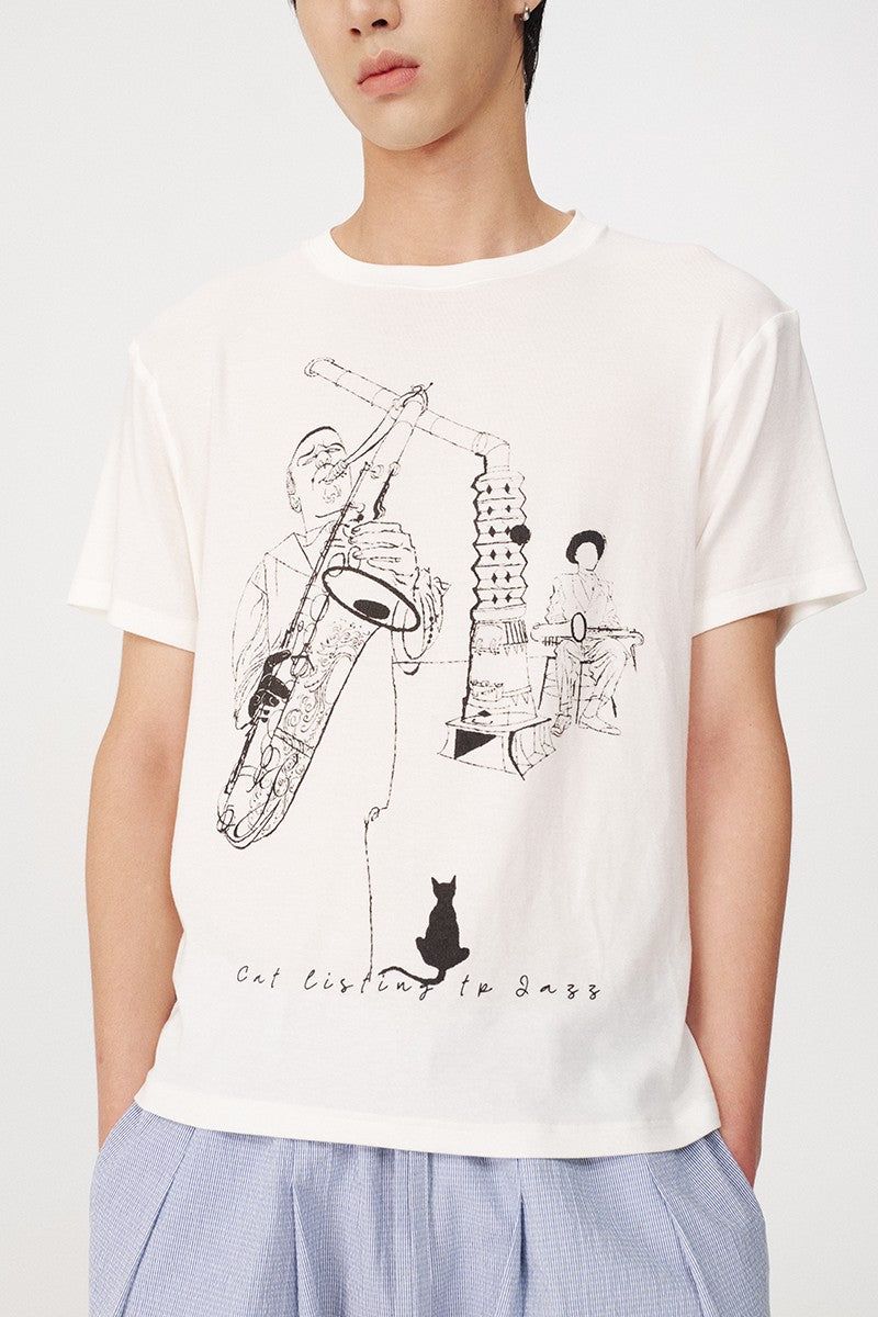 Jazz Cat Graphic Tee