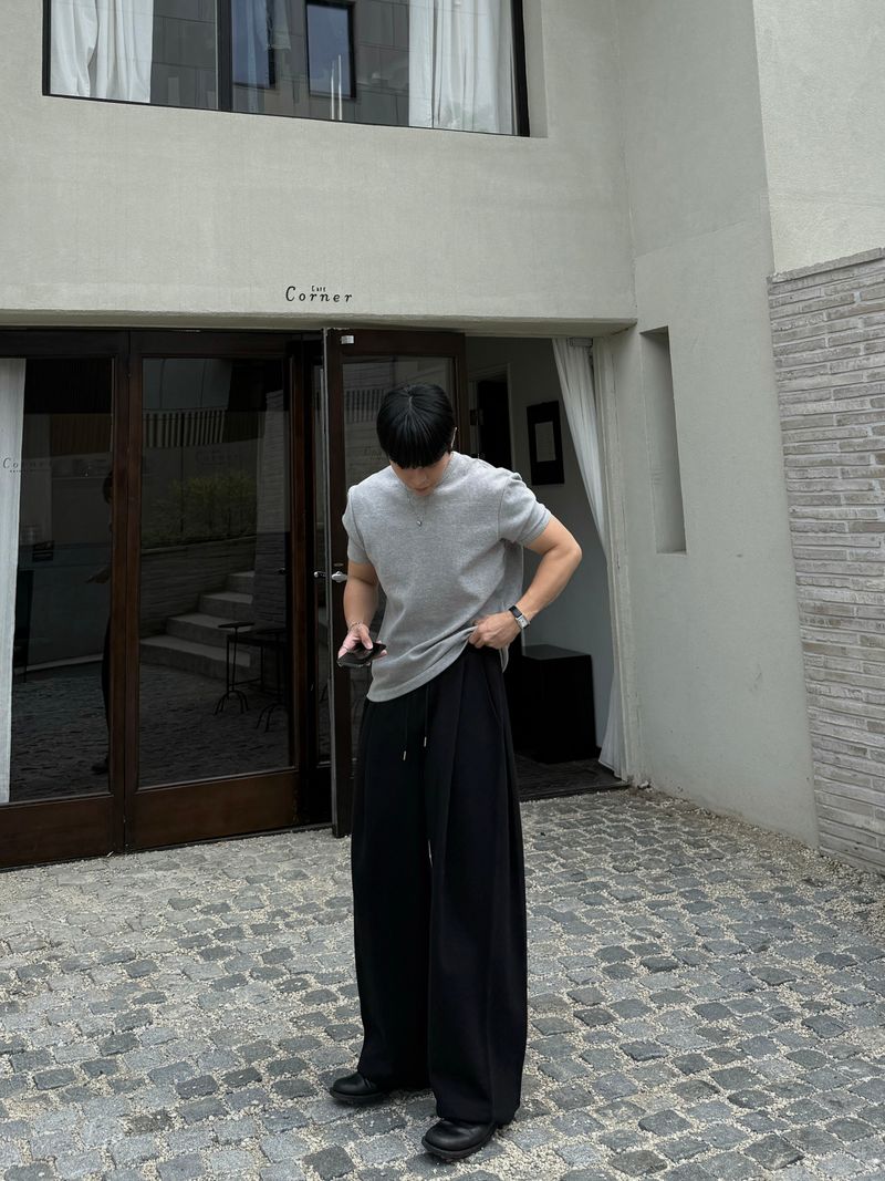 Straight wide sweatpants
