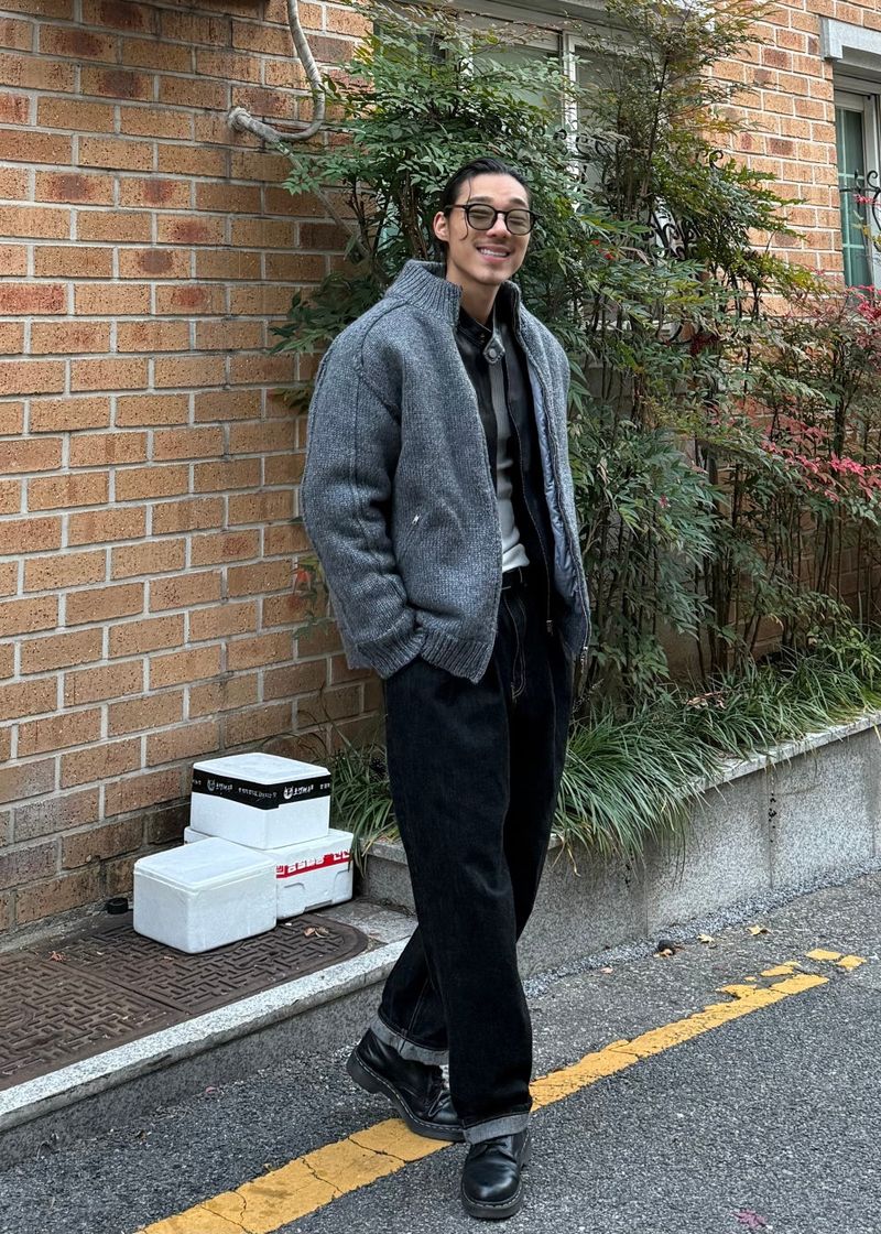 Knit Padded Zip-Up Ver2 6COLOR