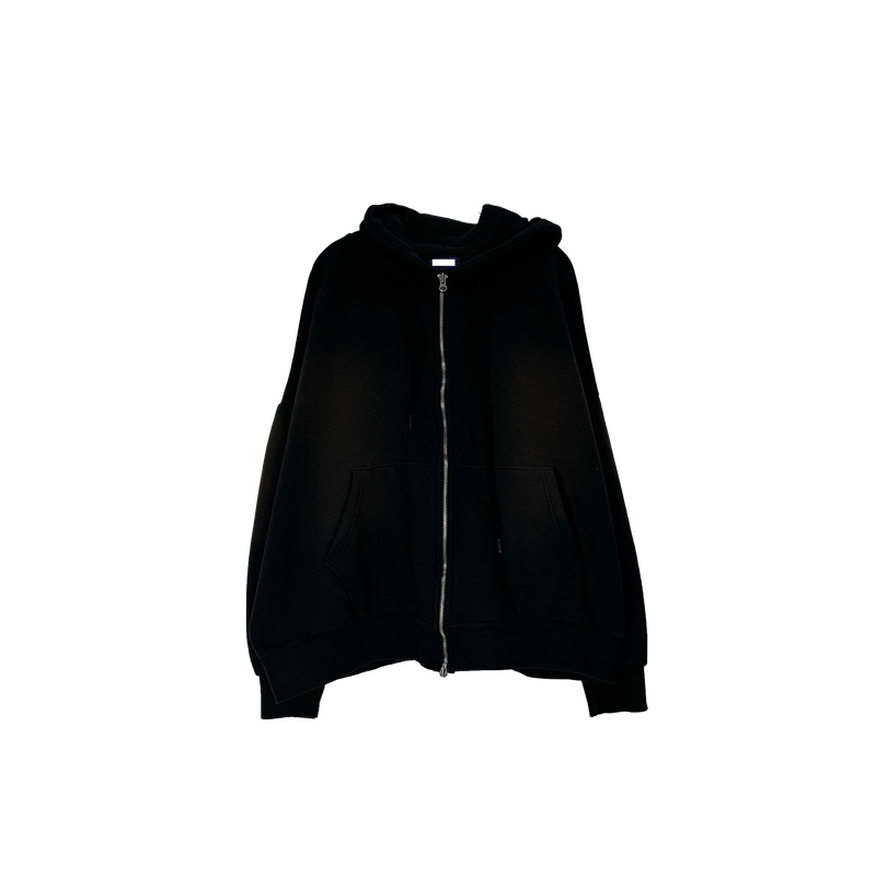 cat brush fleece hood zip-up