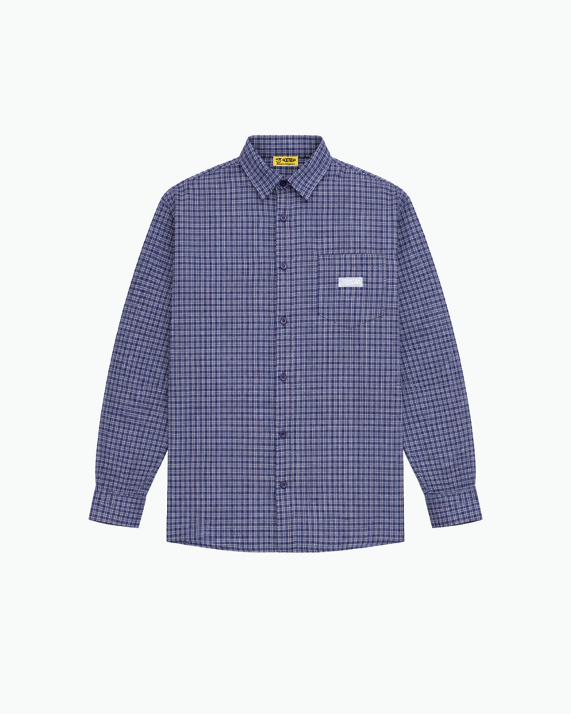 City Oversized Plaid Shirt (Navy)
