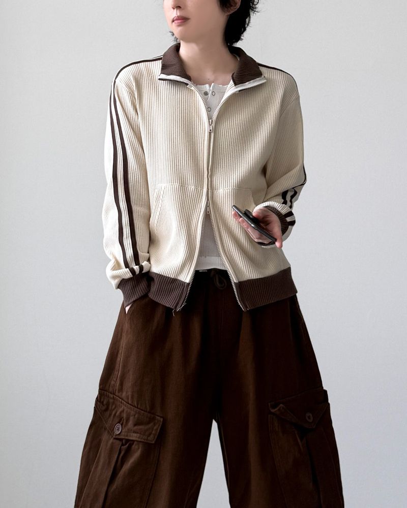 Moyz Waffle Track Zip-Up