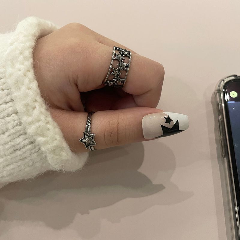Vintage Star Twist Open Ring