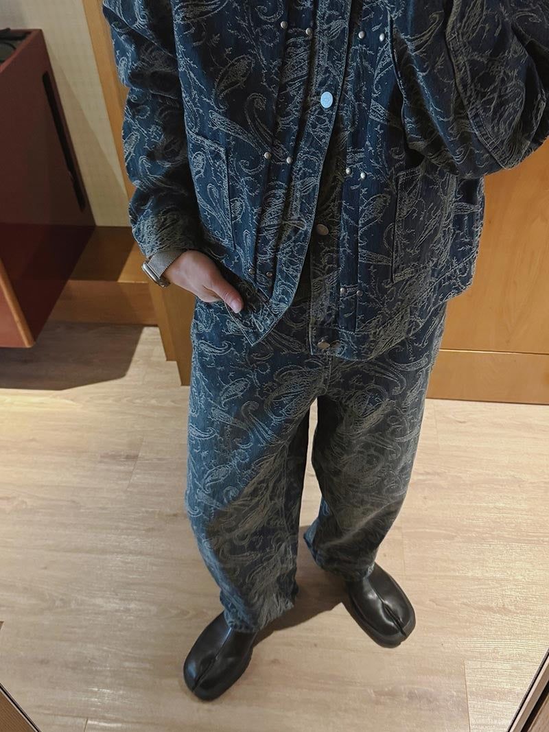 ASCLO Jacquard Denim Rivet Jacket (2color)