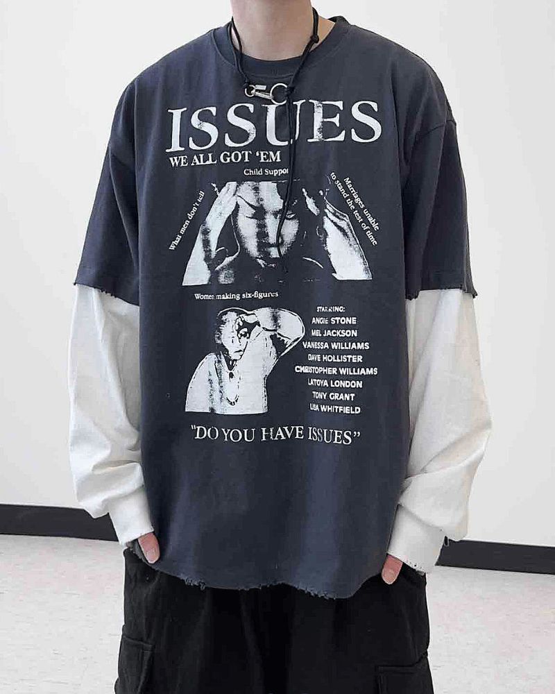 Issue Layered Color-Blocked Oversized Long Sleeve