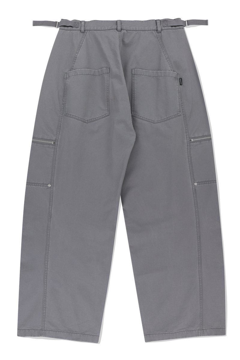BIKER WASHED WIDE PANTS