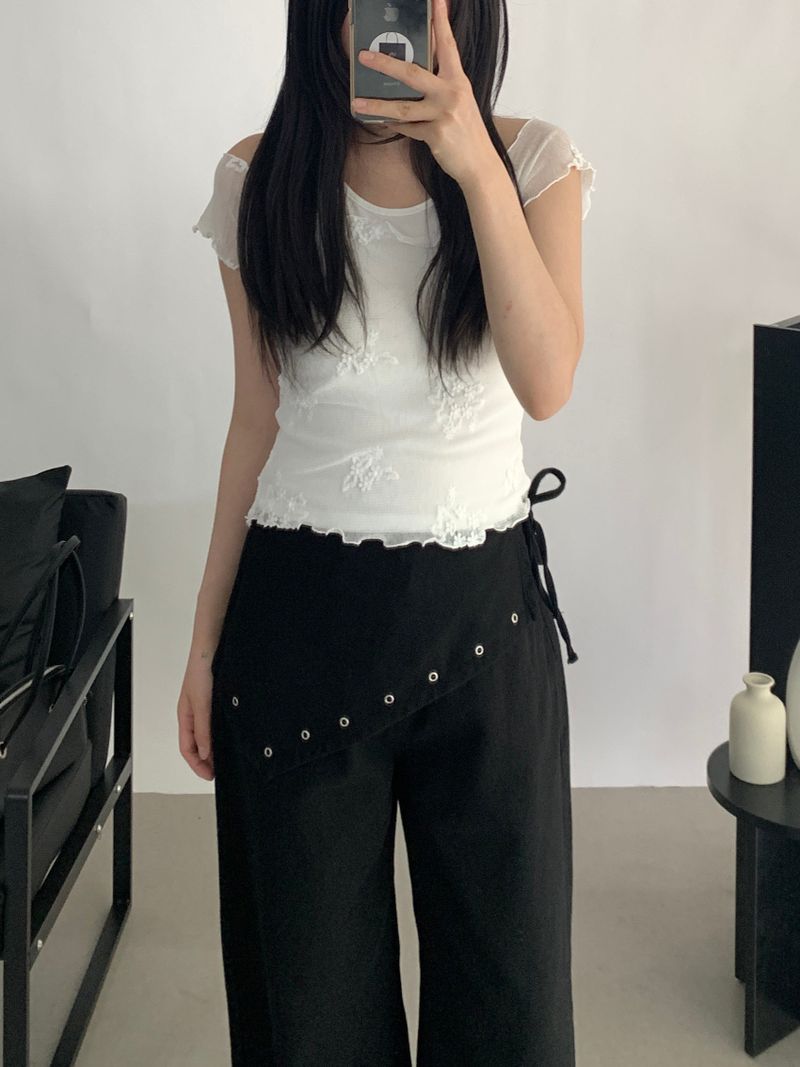 Nelson Studded Wide Straight Pants