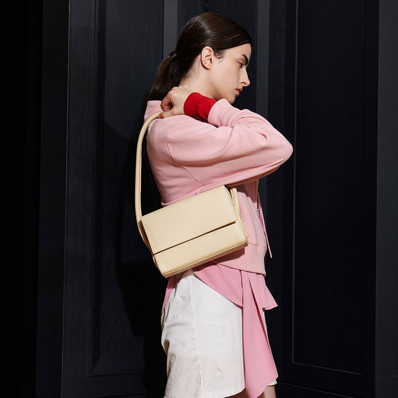  PUBLICKA JULY SHOULDER BAG, BUTTER
