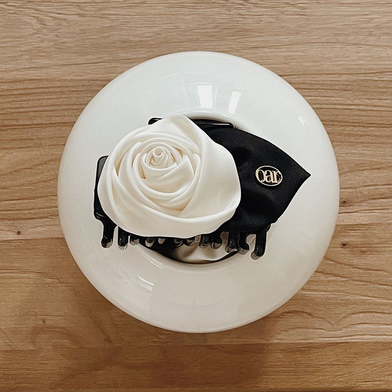 Classic Monotone Rose Hair Claw 