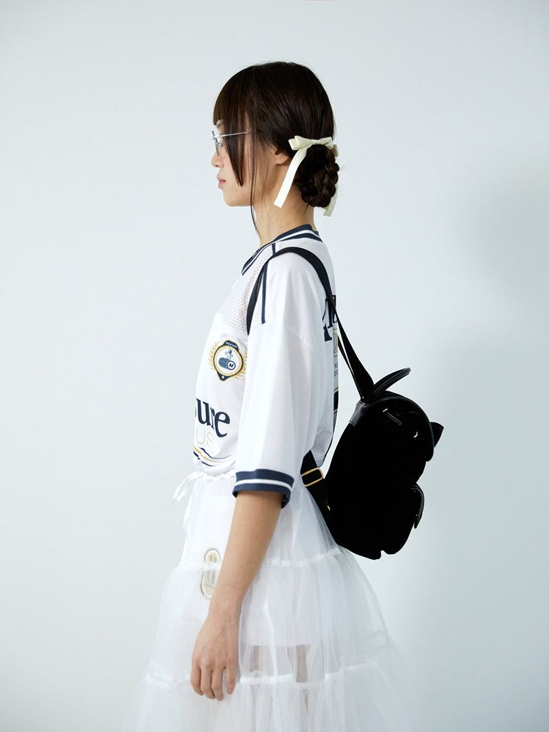 velvet rose corsage backpack_blu