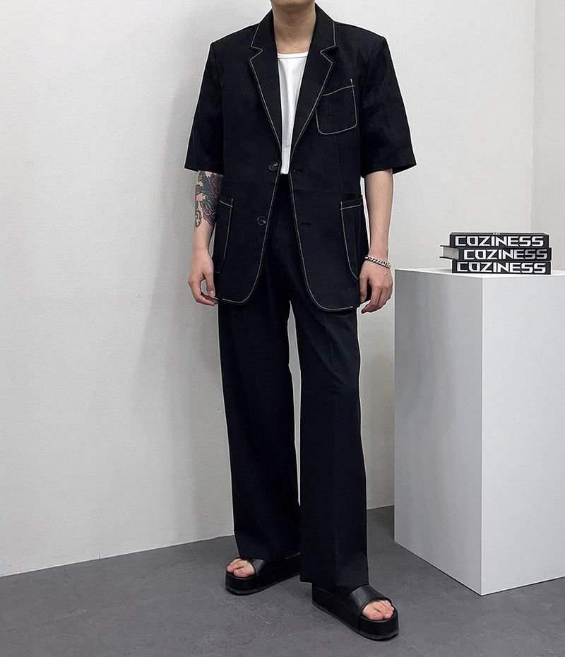 TAP Linen Stitch Short-Sleeved Jacket