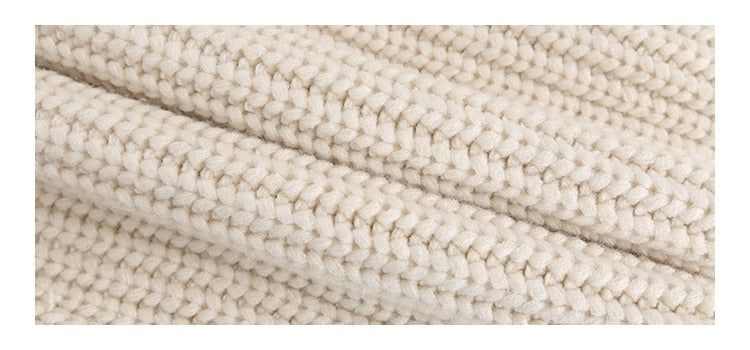 high-neck button bold ribbed loose fit knitwear