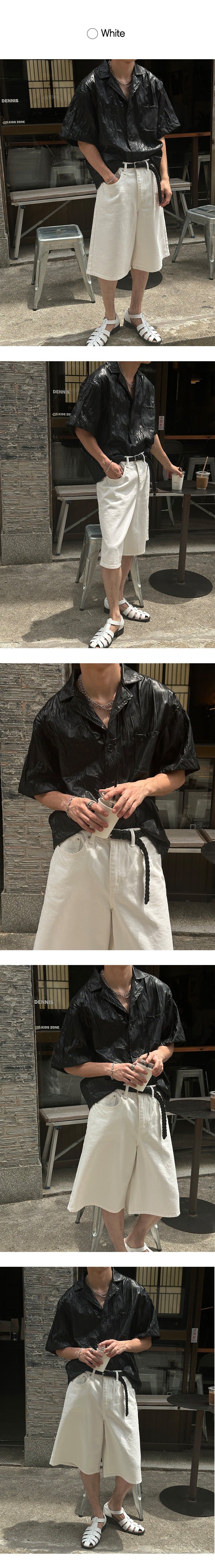 [S/S] White cotton bermuda pants