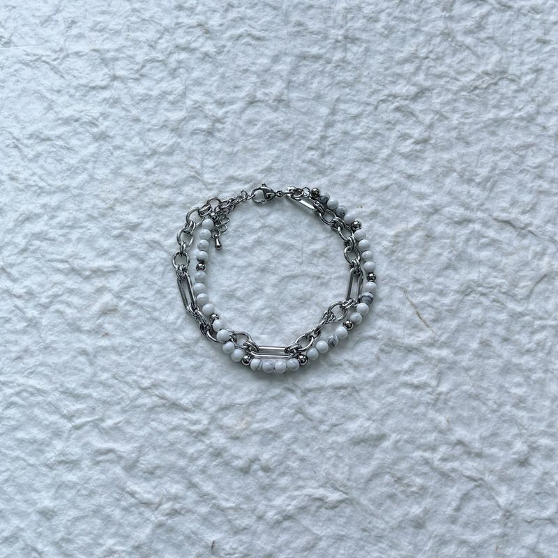 FADE MEET（フェードミート）の「White Stone Double Chain Bracelet（Accessories）」