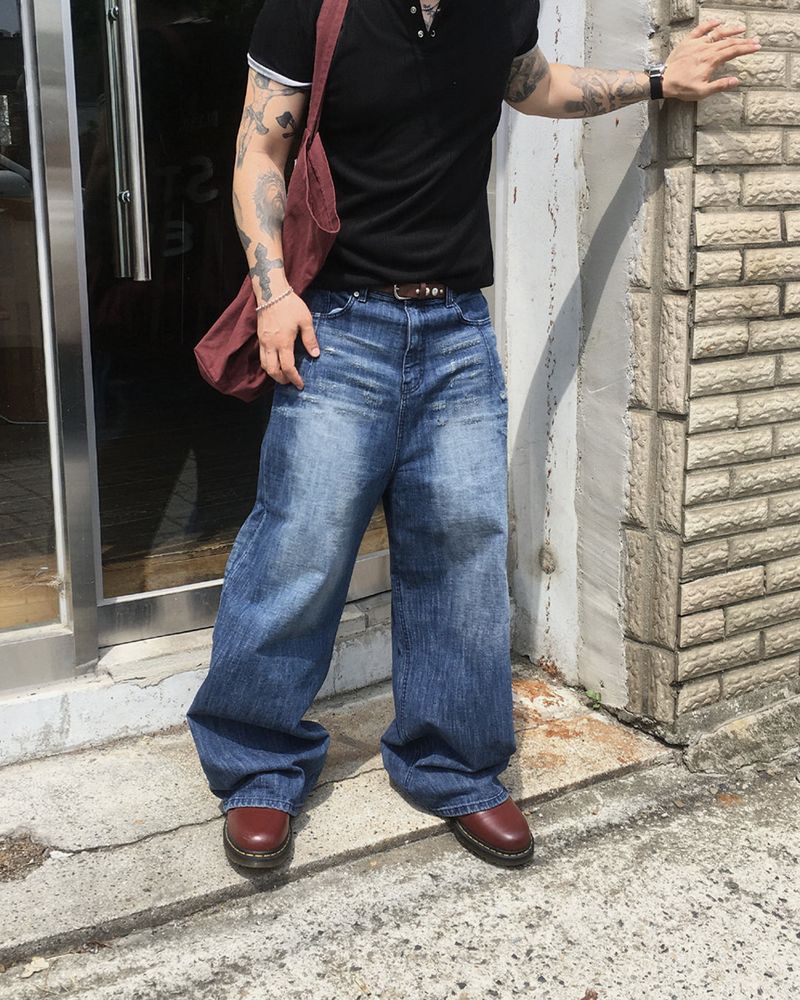 HOLY IN CODE(ホーリーインコード)の「No.1832 damage slub wide denim PT(Pants)」