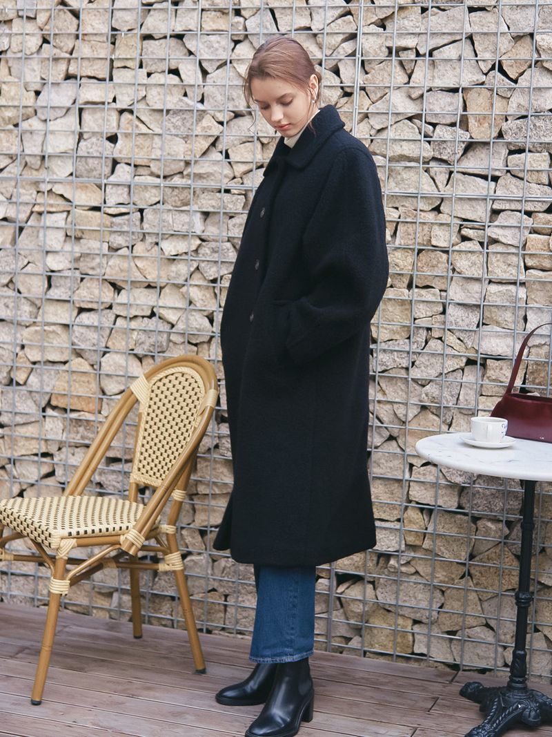 SINGLE LONG COAT_BLACK