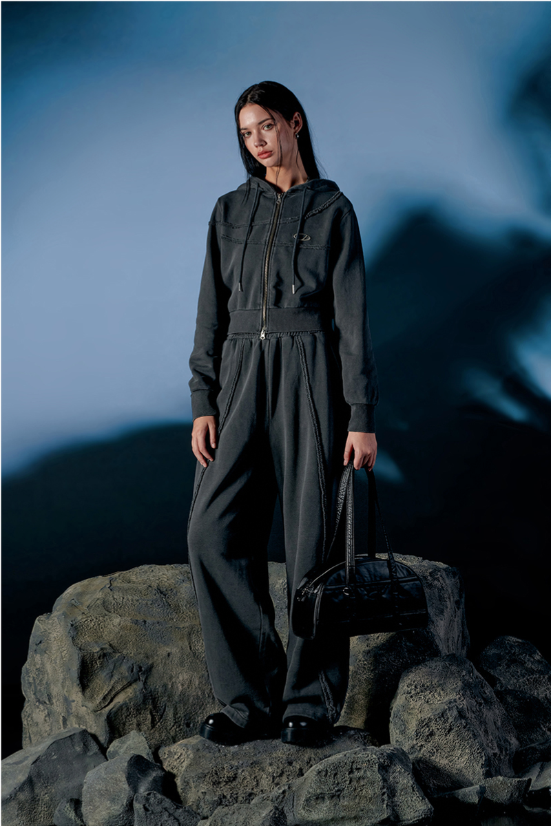 Pigment Cut-Off String Wide Pants