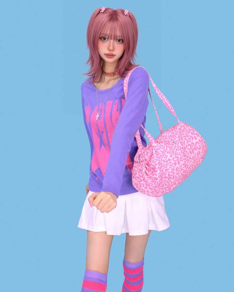kitsch purple-pink knee socks