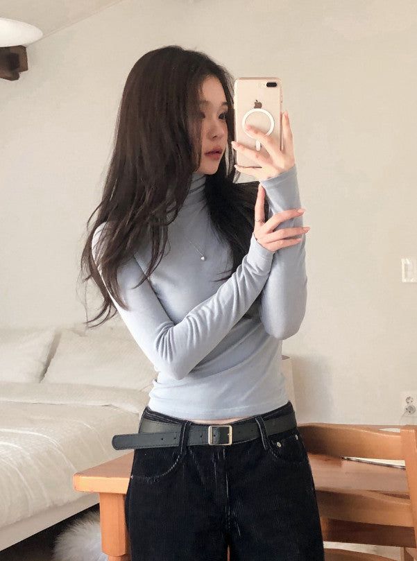 Basic Slim Fit Turtleneck T-shirt (5color)
